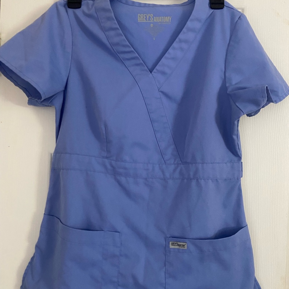 Grey's Anatomy Light Blue V-Neck Scrub Top